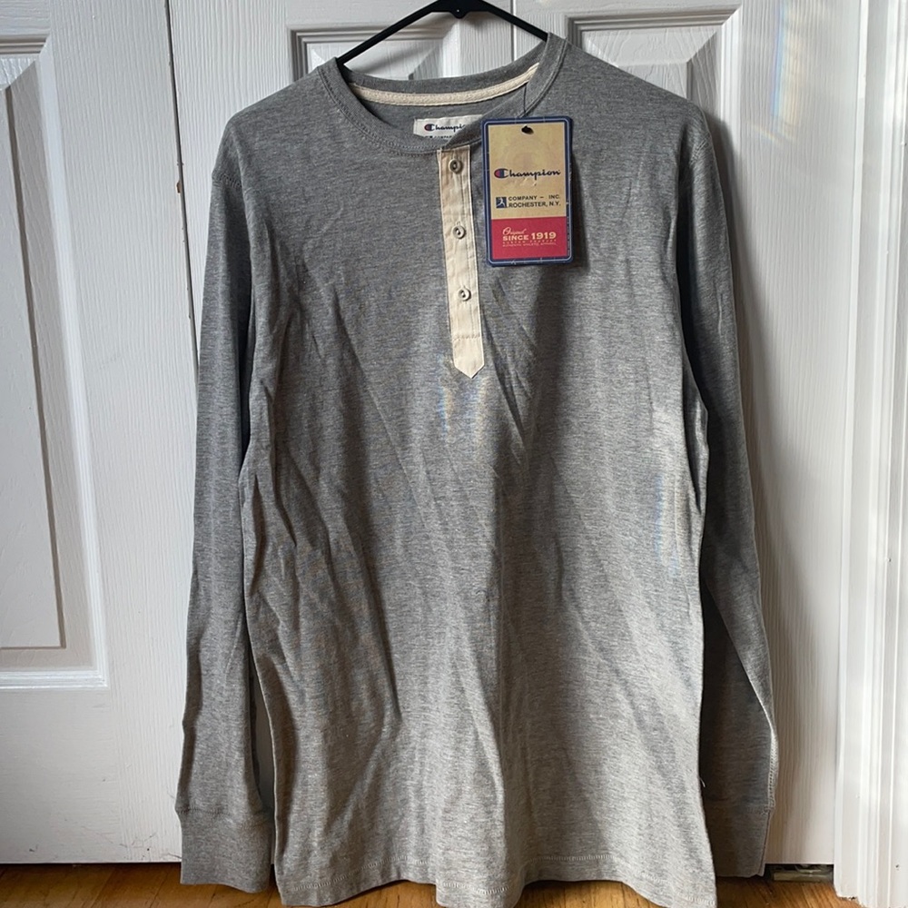 Champion long sleeved Henley tee